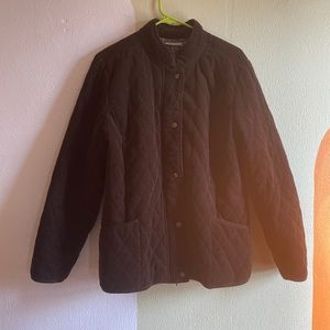 Dark brown quilted corduroy jacket coat